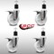 Service Caster 5'' SS Nylon Swivel 1-7/8'' Expanding Stem Caster Set Total Lock Brake, 4PK SCC-SSEXTTL20S514-NYS-178-4 - alternate 2